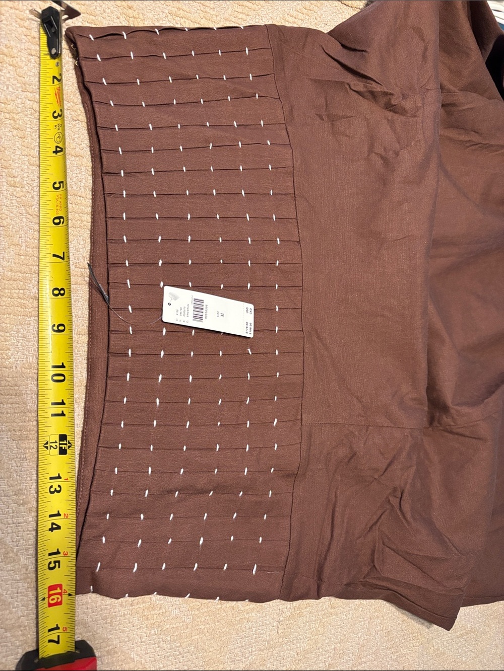 Anthropologie Brown Maxi Skirt with Cream Contrast Hem - Picture 10 of 11